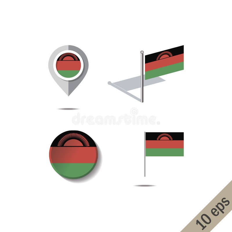 Översiktsben med flaggan av MALAWI vektor illustrationer Översiktsben med flaggan av MALAWI vektor illustrationer