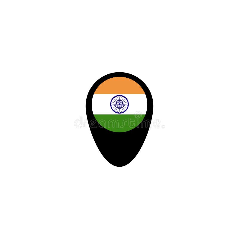 Översiktspekare med den Indien flaggan också vektor för coreldrawillustration stock illustrationer Översiktspekare med den Indien flaggan också vektor för coreldrawillustration stock illustrationer