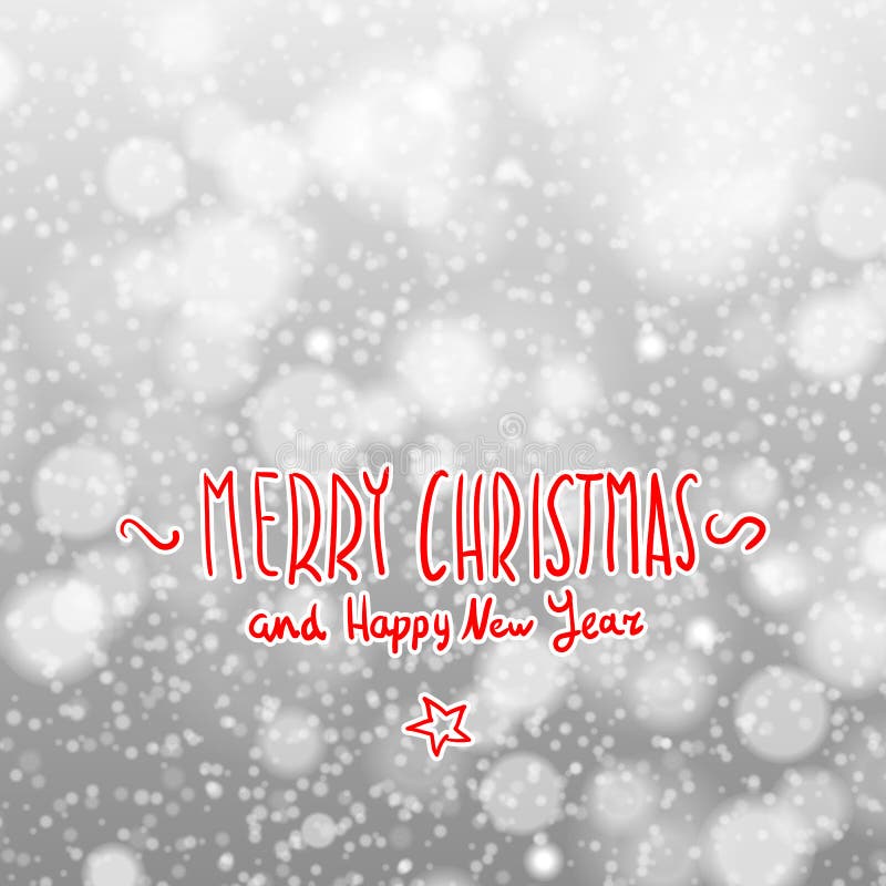 Övervintra kortet för glad jul med snöflingor, vektorillustration