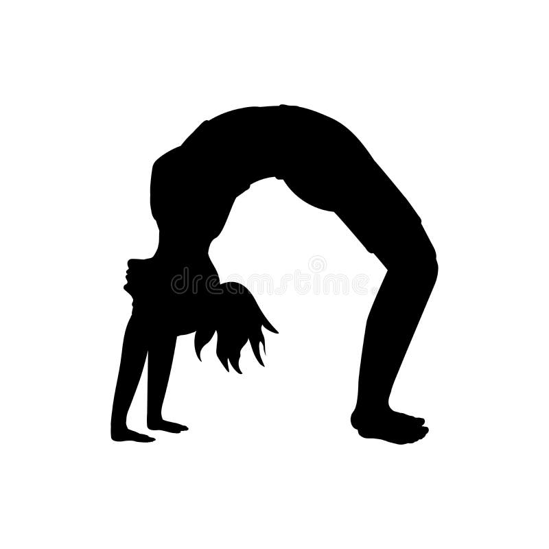 Övningen för konturflickayoga poserar bron royaltyfri illustrationer Övningen för konturflickayoga poserar bron royaltyfri illustrationer