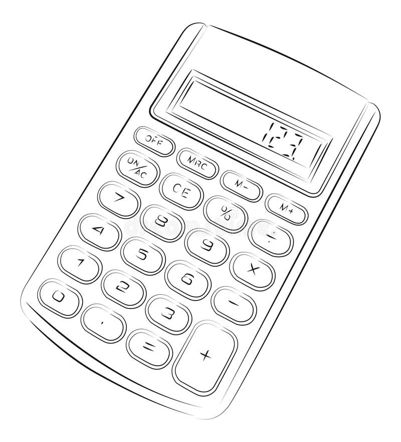 Simple drawing of single calculator. Simple drawing of single calculator