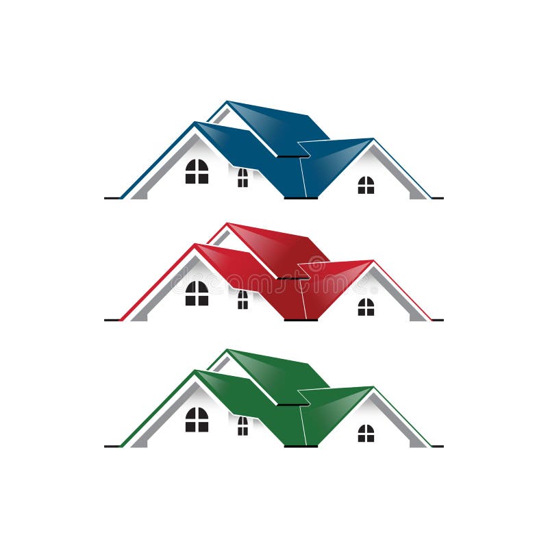 Único simple de la casa gráfica del logotipo de las propiedades inmobiliarias color verde rojo azul ilustración del vector Único simple de la casa gráfica del logotipo de las propiedades inmobiliarias color verde rojo azul ilustración del vector