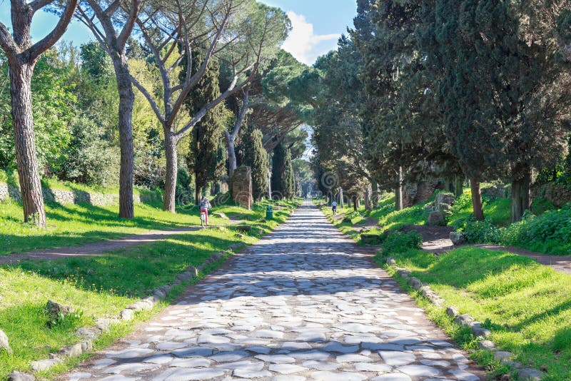 Über Appia Antica Rom stockfotografie Über Appia Antica Rom stockfotografie