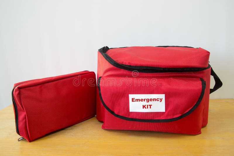 Emegency kit for survival in case of disaster with first aid kit. Emegency kit for survival in case of disaster with first aid kit.