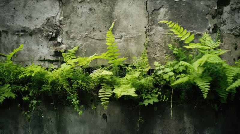 Überlebenspflanze durch Beton stockbild
