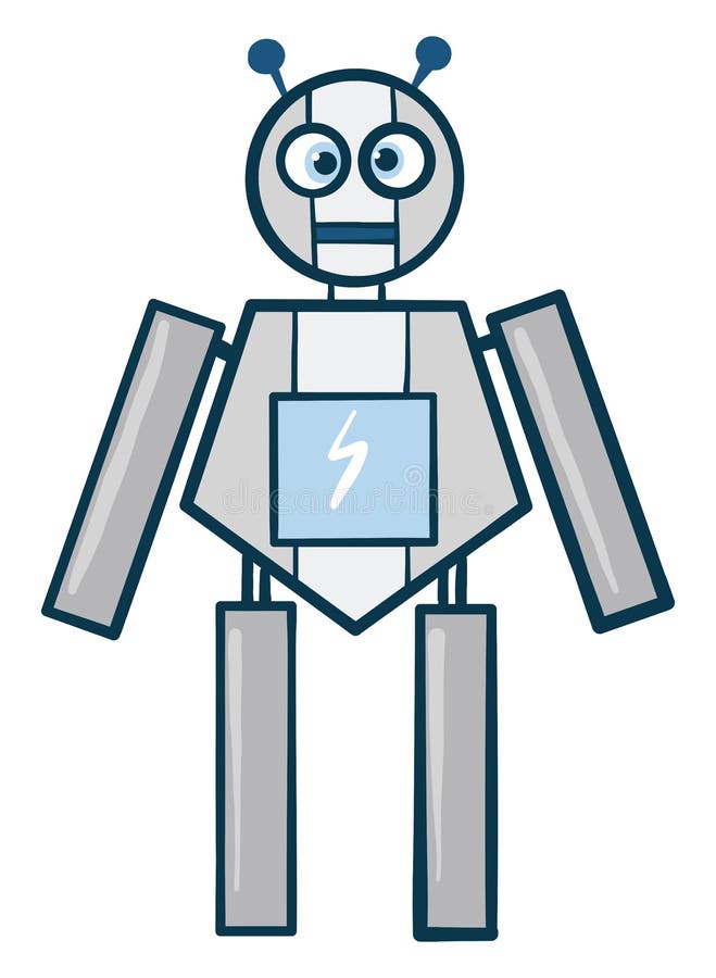 überraschter Roboterillustrationsvektor stock abbildung