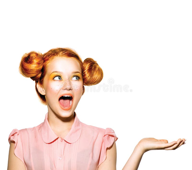 Überraschtes jugendlich Mädchen mit Sommersprossen stockfotos Überraschtes jugendlich Mädchen mit Sommersprossen stockfotos