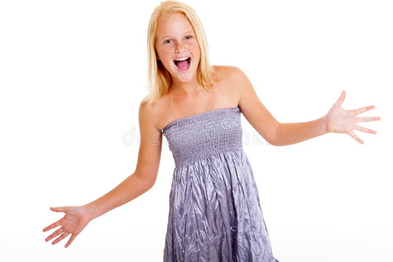 Überraschtes jugendliches Mädchen stockfotografie