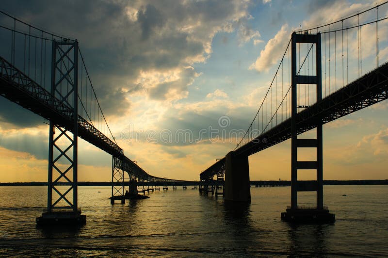 Überschreiten unter die Chesapeake-Schacht-Brücken