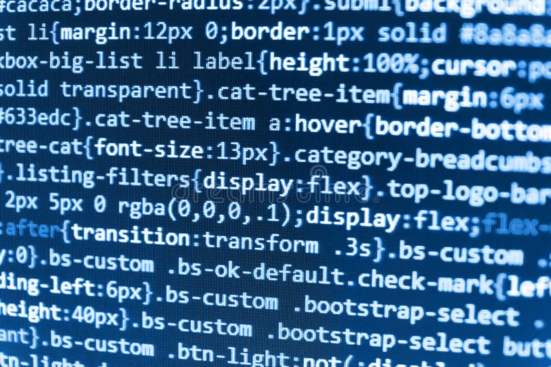 Überwachen Sie Nahaufnahme des Funktionsquellcodes Javascriptfunktionen, Variablen, Gegenstände lizenzfreie stockbilder