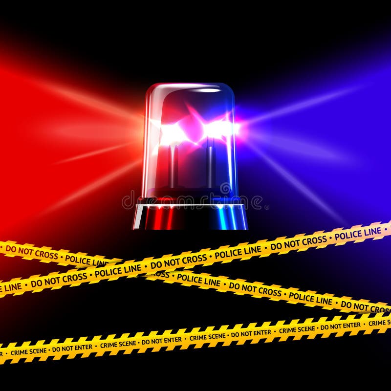 Überwachen Sie Tatortgelbband und -ROT mit Blau polizeilich vektor abbildung Überwachen Sie Tatortgelbband und -ROT mit Blau polizeilich vektor abbildung