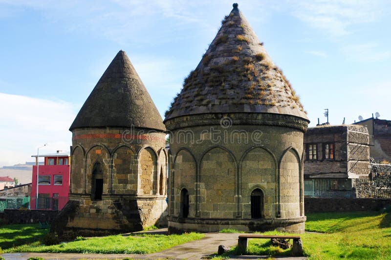 Üc Kümbetler ancient mausoleums in Erzurum royalty free stock photography Üc Kümbetler ancient mausoleums in Erzurum royalty free stock photography