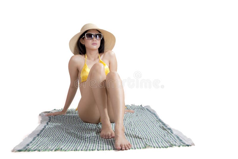 Ładna dziewczyna z swimwear na studiu zdjęcia royalty free Ładna dziewczyna z swimwear na studiu zdjęcia royalty free