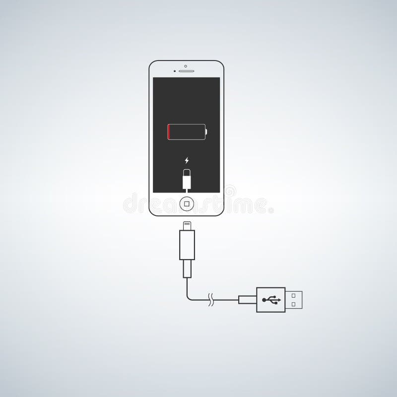 Ładuje telefon, ładuje kabel royalty ilustracja Ładuje telefon, ładuje kabel royalty ilustracja