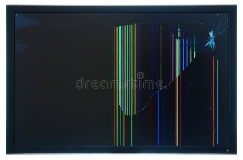 łamany lcd monitoru panelu real zamykający tft zdjęcie stock