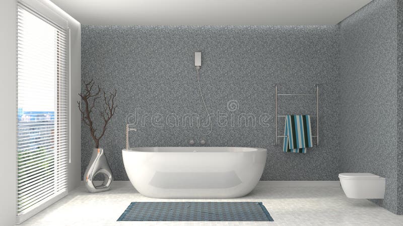 Bathroom interior. 3D illustration. grey. Bathroom interior. 3D illustration. grey