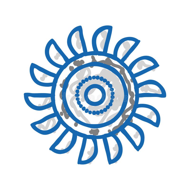 łopatki turbin wodnych ilustracja doodle ikony zasilania hydroelektrycznego royalty ilustracja