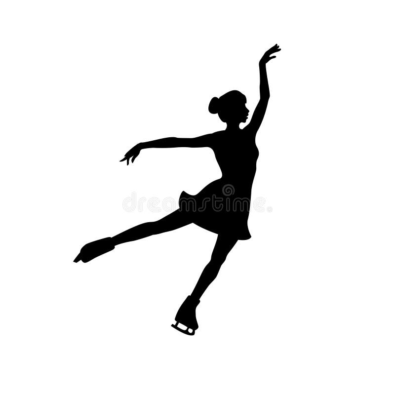 Łyżwiarstwo figurowe dziewczyny wektoru sylwetka royalty ilustracja Łyżwiarstwo figurowe dziewczyny wektoru sylwetka royalty ilustracja