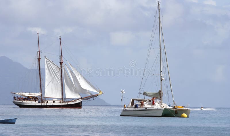 łódkowata catamaran strumienia żeglowania narta fotografia royalty free