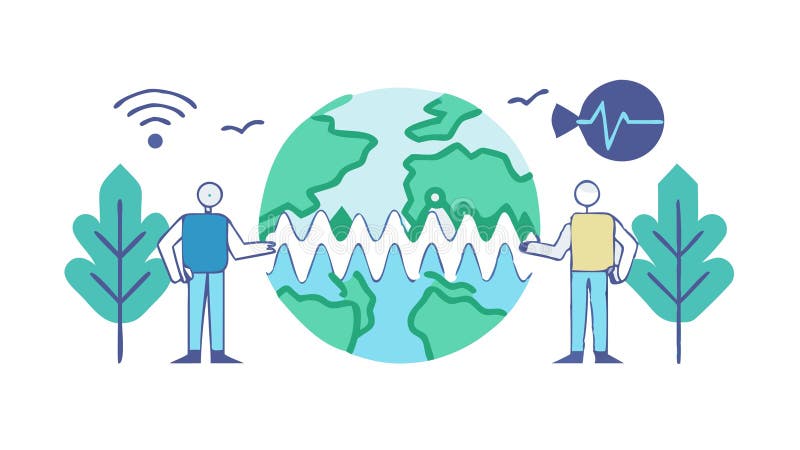 Łączność globalna i ujednolicona konstrukcja wektora komunikacji Generacyjna AI ilustracja wektor