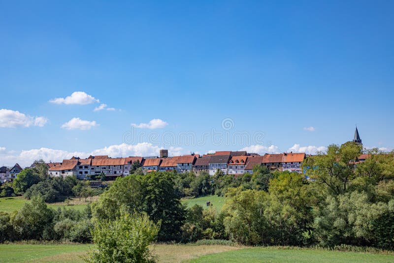 ściana miejska walsdorf z fasadą historycznych węży o połowie drewnianych obraz royalty free