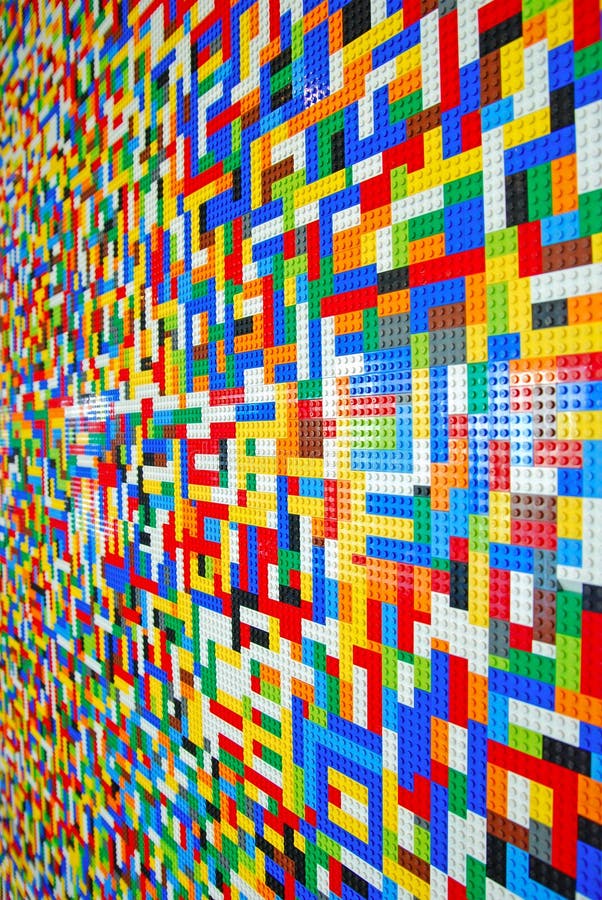 Ściana pełno Lego kawałki obraz royalty free Ściana pełno Lego kawałki obraz royalty free