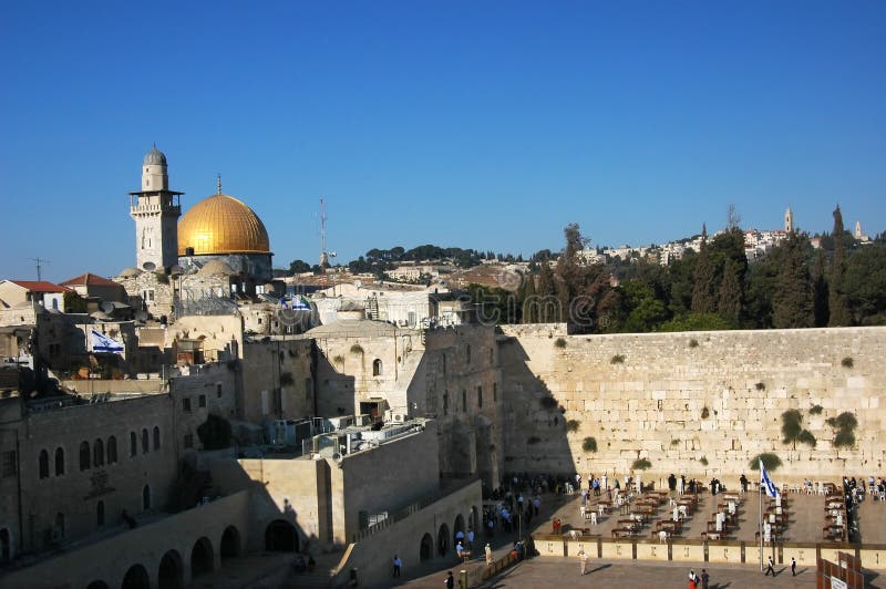 Jerusalem wailing wall, Dome of the Rock and Al-Aqsa Mosque. Jerusalem wailing wall, Dome of the Rock and Al-Aqsa Mosque