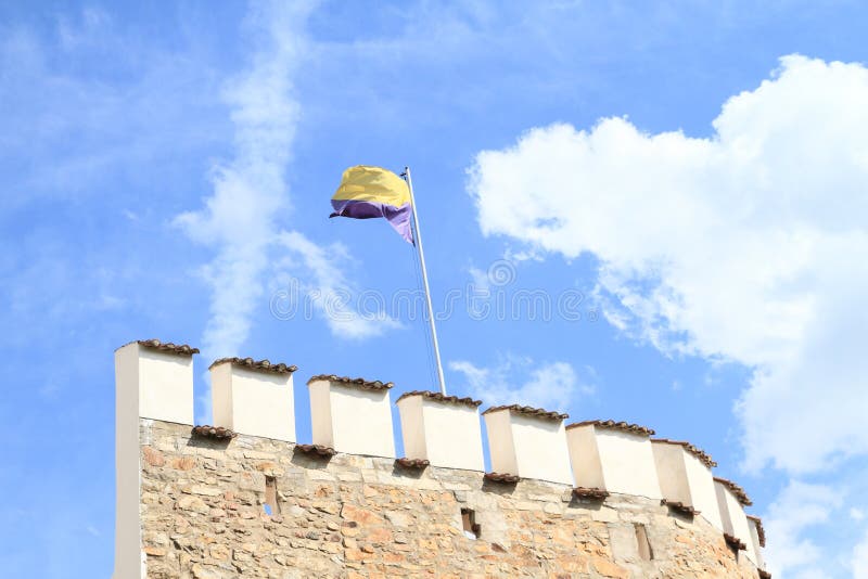 Ściana z flaga Pisek fotografia stock