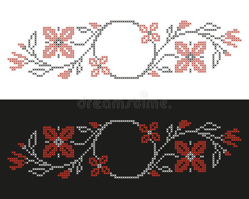 Ścieg broderia w kniaź stylu ilustracja wektor Ścieg broderia w kniaź stylu ilustracja wektor