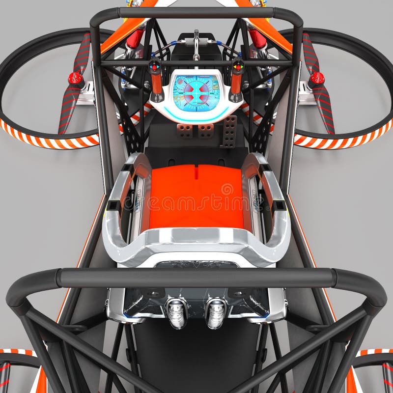Ścisły pojedynczy quadrocopter dla intymnego use Mały miastowy pojazd z elektrycznym silnikiem royalty ilustracja Ścisły pojedynczy quadrocopter dla intymnego use Mały miastowy pojazd z elektrycznym silnikiem royalty ilustracja