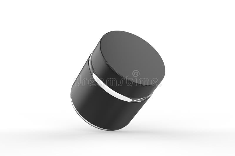 ślepy pojemnik z plastikowym słoikiem kosmetycznym do znakowania i naśladowania 3d renderowania ilustracji. ilustracji