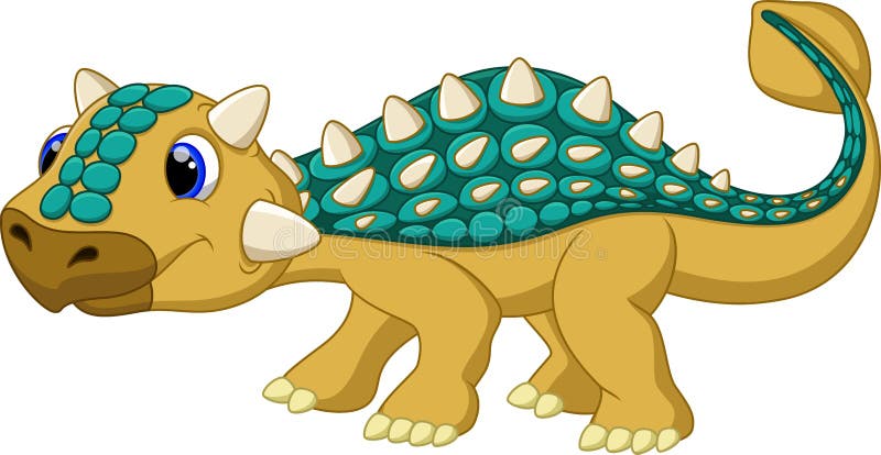 Cute ankylosaurus cartoon with white background. Cute ankylosaurus cartoon with white background