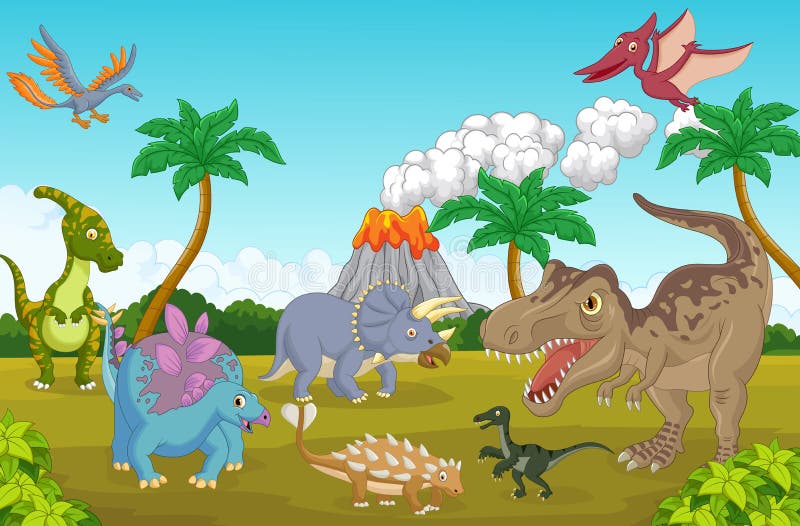 Śliczna dinosaur kreskówka szczęśliwa royalty ilustracja Śliczna dinosaur kreskówka szczęśliwa royalty ilustracja