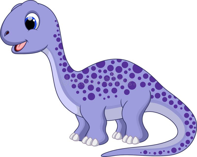 Cute diplodocus cartoon with white background. Cute diplodocus cartoon with white background