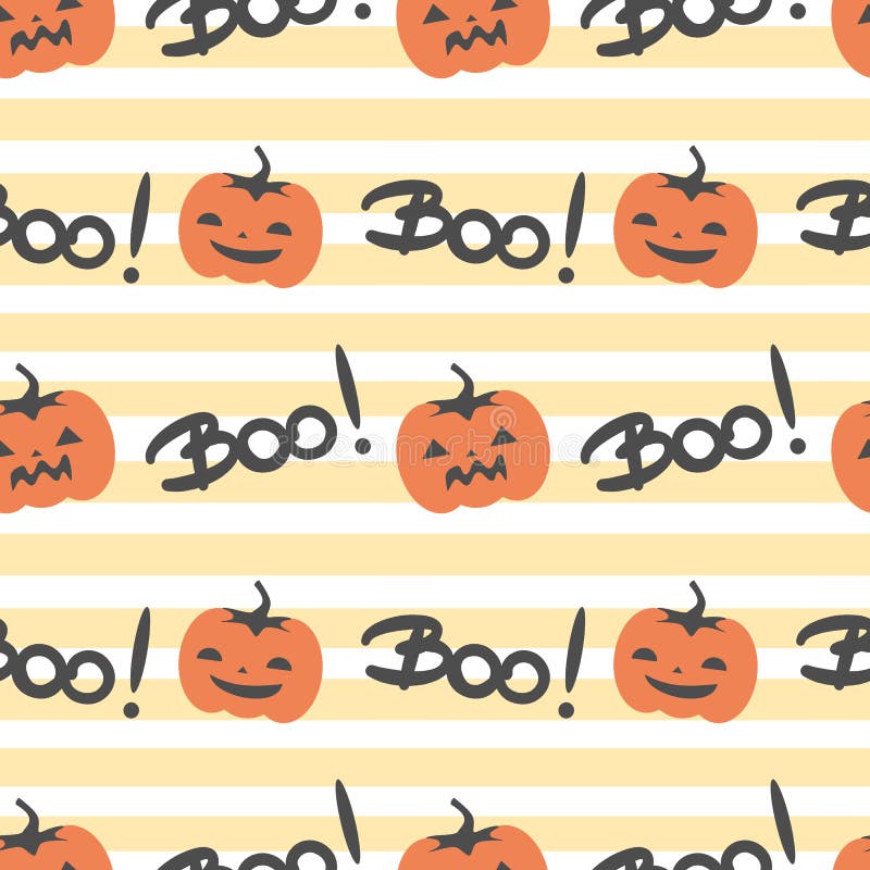 Śliczna Halloween wektoru wzoru tła bezszwowa ilustracja z strasznymi baniami i ręka rysującym literowanie okrzyki niezadowolenia ilustracji Śliczna Halloween wektoru wzoru tła bezszwowa ilustracja z strasznymi baniami i ręka rysującym literowanie okrzyki niezadowolenia ilustracji
