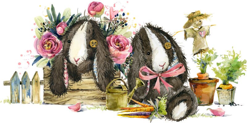Śliczna kreskówka królika zabawka ilustracji Śliczna kreskówka królika zabawka ilustracji