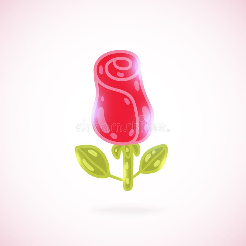 Śliczna kreskówka wzrastał. Kwiat ilustracja ilustracji