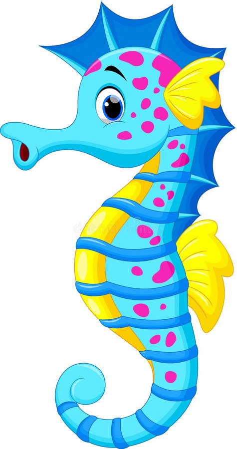 Śliczna seahorse kreskówka ilustracja wektor