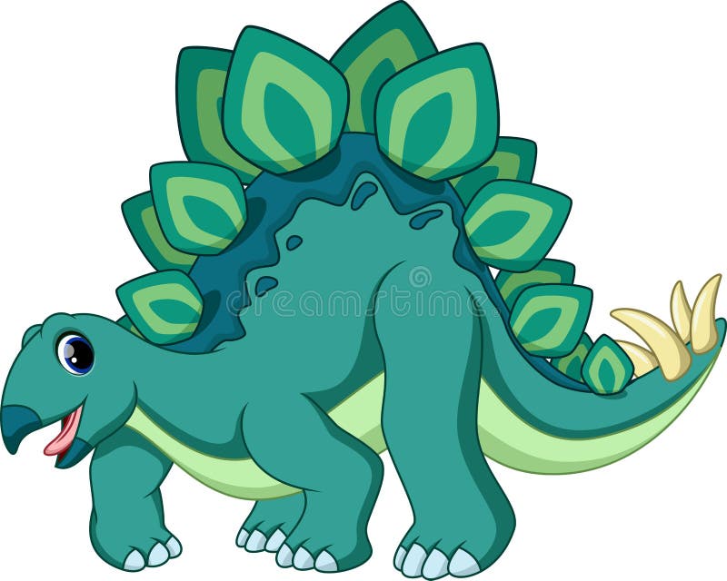 Cute stegosaurus cartoon with white background. Cute stegosaurus cartoon with white background