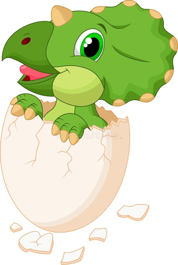 Illustration of Cute dinosaur hatching. Illustration of Cute dinosaur hatching