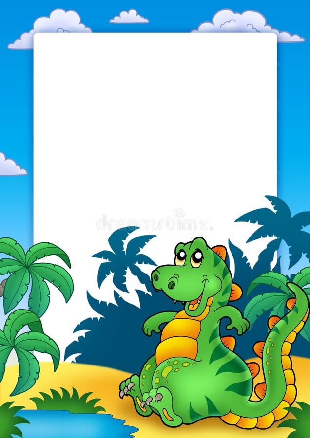 śliczny dinosaura ramy obsiadanie royalty ilustracja śliczny dinosaura ramy obsiadanie royalty ilustracja