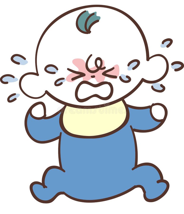 The image of a Cute baby in blue clothes boy , Crying face. The image of a Cute baby in blue clothes boy , Crying face