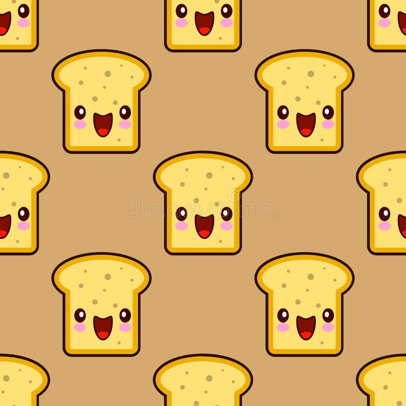 Śliczny grzanka chleb Dla Śniadaniowego smiley kawaii postać z kreskówki ilustracja wektor Śliczny grzanka chleb Dla Śniadaniowego smiley kawaii postać z kreskówki ilustracja wektor