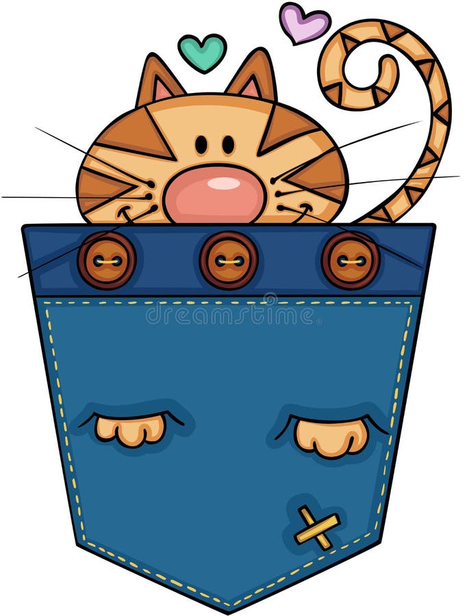 Śliczny kot w kieszeni ilustracji Śliczny kot w kieszeni ilustracji