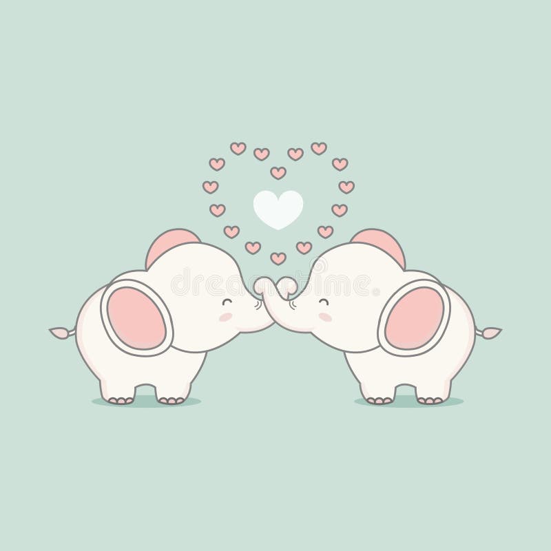 Śliczny różowy słoń w miłości z sercami dostępny karciany dzień kartoteki valentines wektor ilustracji Śliczny różowy słoń w miłości z sercami dostępny karciany dzień kartoteki valentines wektor ilustracji