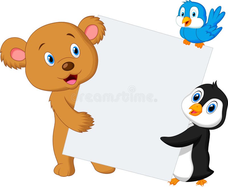 Śliczny zwierzęcy mienia pustego miejsca znak ilustracja wektor Śliczny zwierzęcy mienia pustego miejsca znak ilustracja wektor