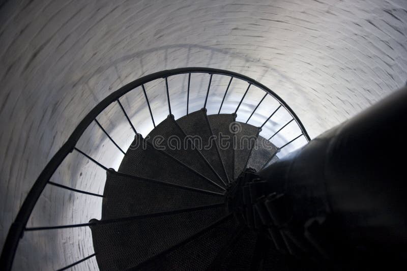 View from top looking down spiral staircase in Cape Florida lighthouse, Key Biscayne, Florida, U.S.A. View from top looking down spiral staircase in Cape Florida lighthouse, Key Biscayne, Florida, U.S.A.