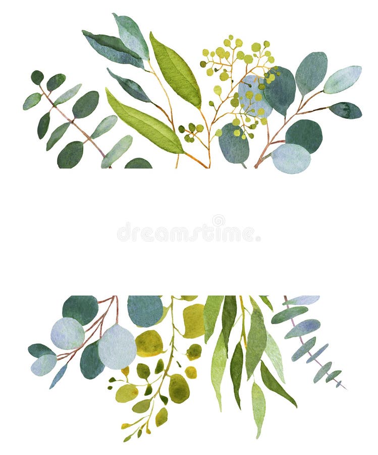 Ślubny greenery Eucalkyptus szablon ilustracji Ślubny greenery Eucalkyptus szablon ilustracji