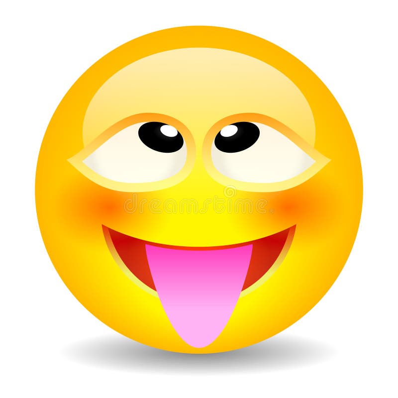 śmieszne emoji z głupią twarzą ahegao ilustracji