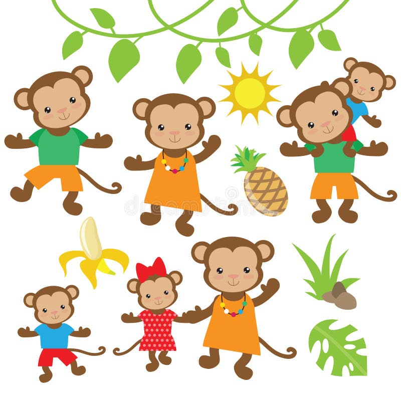 Śmieszny małpi wektor ilustracji